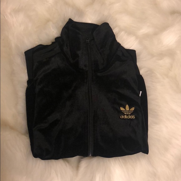 black velvet adidas tracksuit